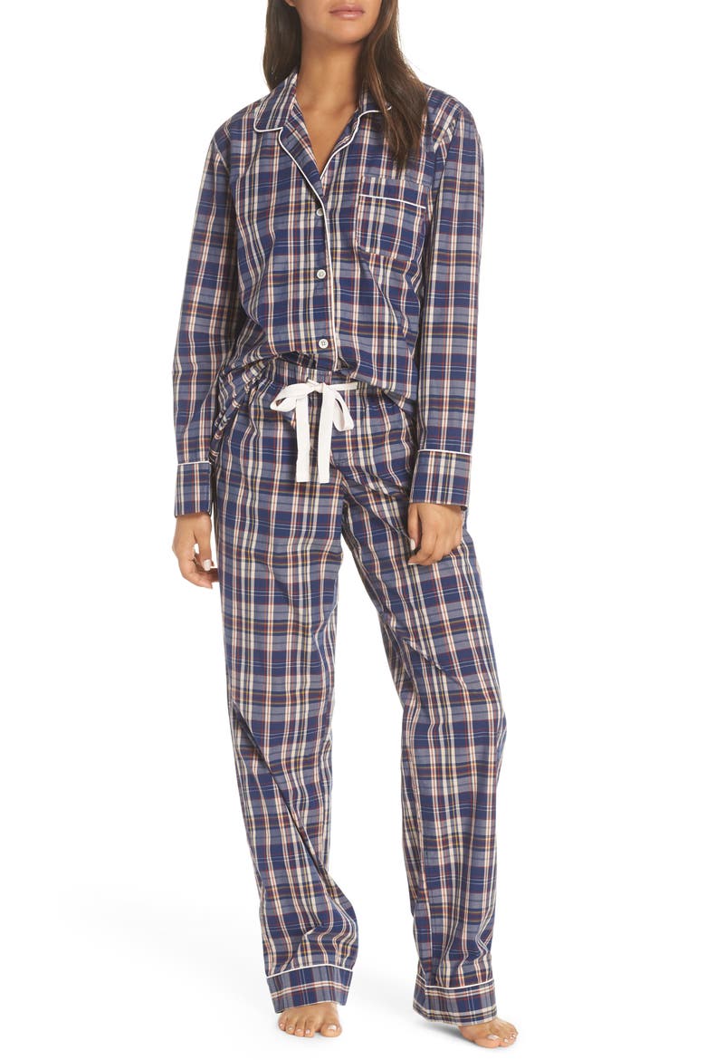 Cotton Pajamas (Nordstrom Exclusive), Main, color, PHILIPPA PLAID BLUE MULTI