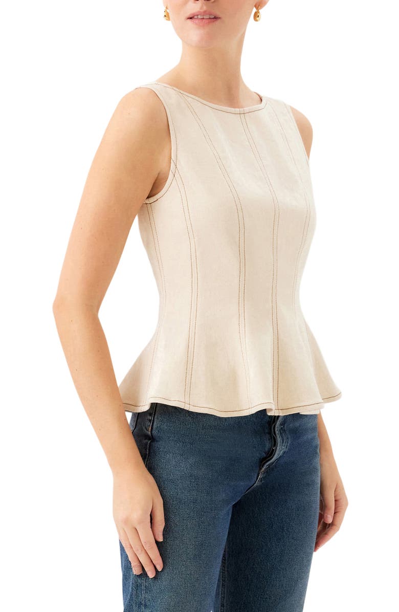 FIFTEEN TWENTY Zoyla Contrast Stitch Peplum Top, Alternate, color, 