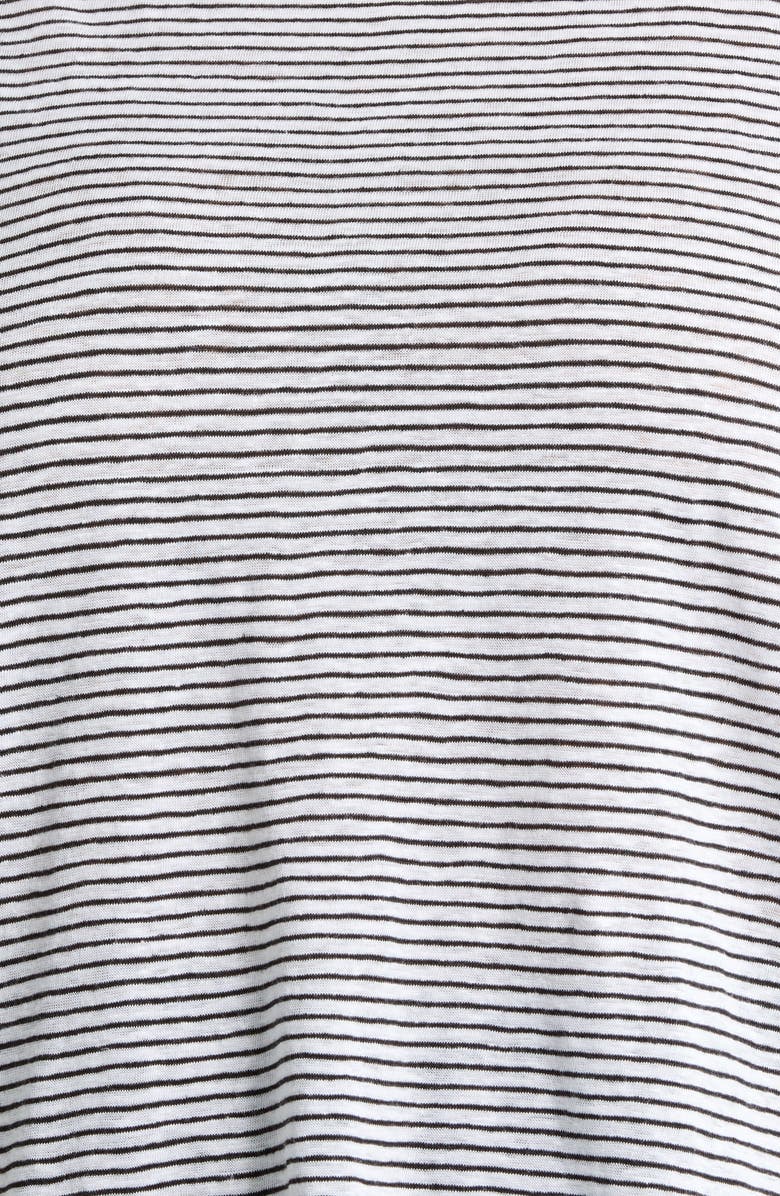 Eileen Fisher Stripe Slim Fit Organic Linen Top, Alternate, color, White/ Black
