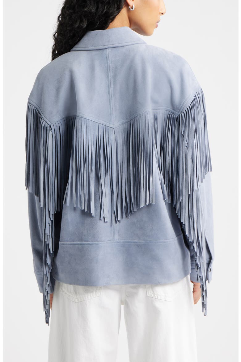 Fringe Suede Jacket, Alternate, color, BLUE UMBRA