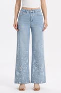 Bayeas Embroidered High Waist Wide Leg Jeans