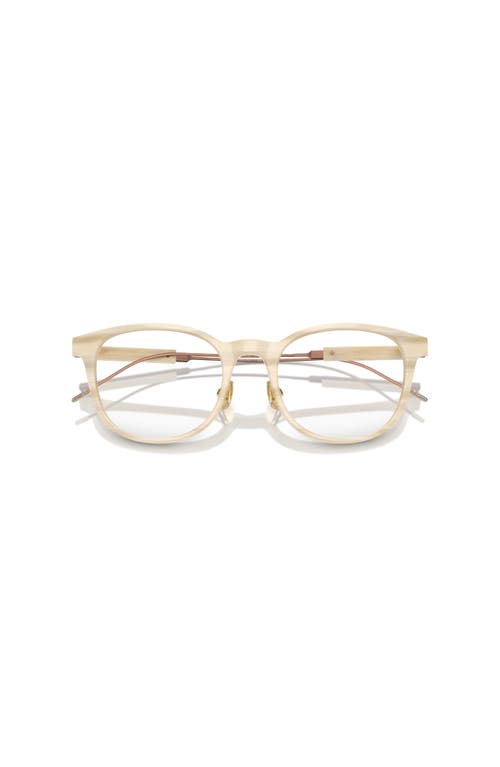 Brunello Cucinelli 51mm Rectangle Optical Glasses In Gold
