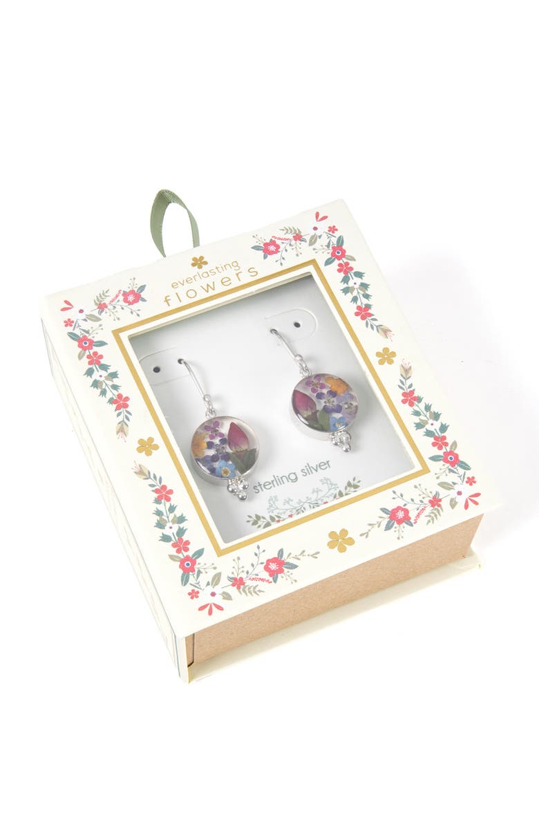 ATHRA LUXE Dried Flower Resin Drop Earrings, Alternate, color, Silver