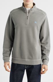 Tommy Bahama Montego Bay Textured Cotton & Lyocell Half Zip Pullover