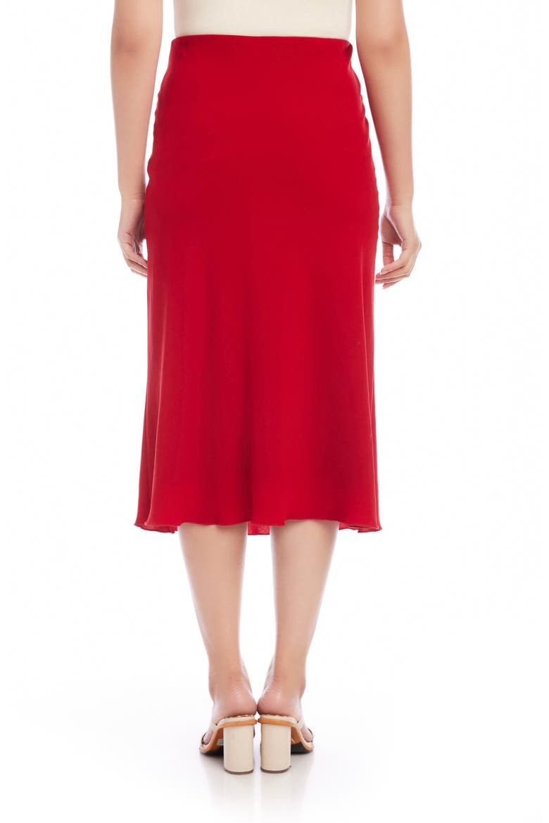 Bias Cut Midi Skirt, Alternate, color, RED