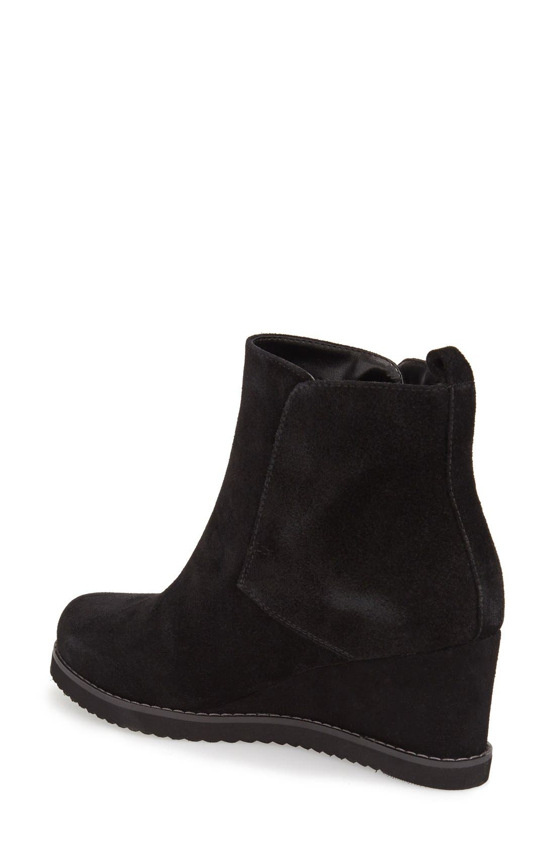 'Karla' Waterproof Wedge Bootie, Alternate, color, BLACK SUEDE