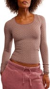 Free People Love Letter Long Sleeve Knit Top