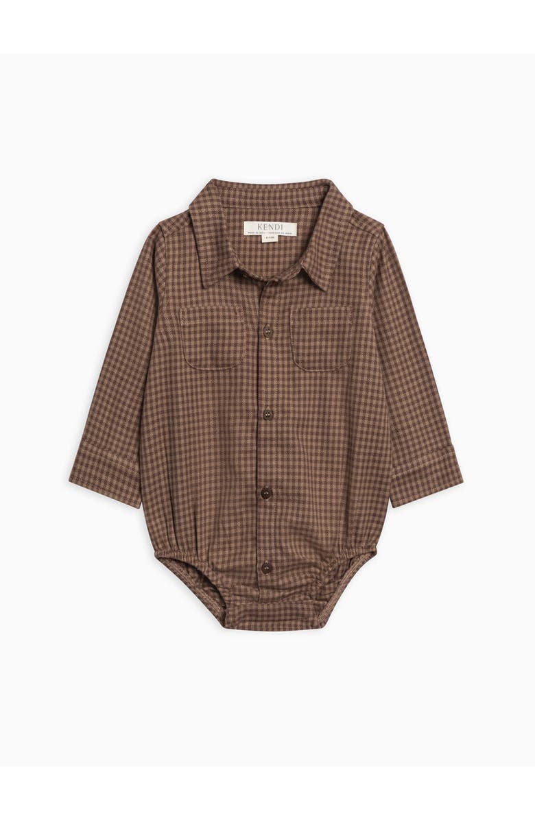 Kendi Giri Flannel Collared Bodysuit, Main, color, 