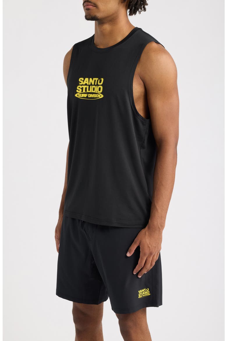 Surf Division Performance Graphic Tank, Alternate, color, BLACK