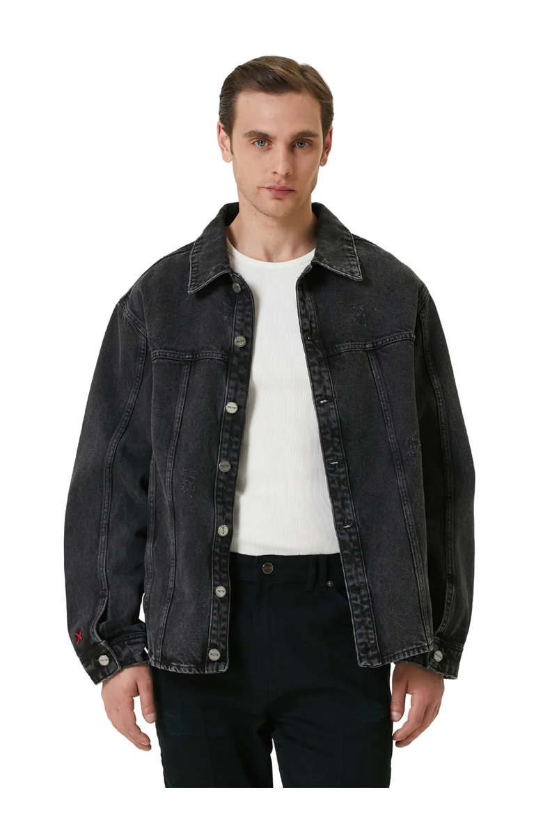 Pure Cotton Free Heaven Destroyed Denim Jacket, Alternate, color, blue