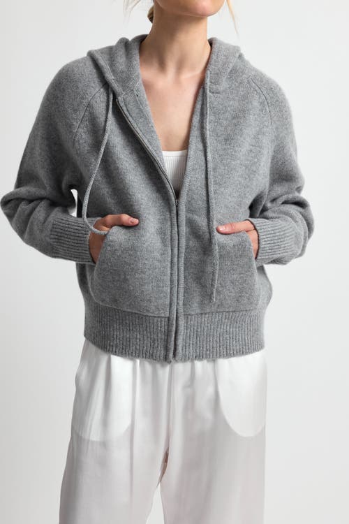 Almina Concept Wool Hoodie Zip Up Sweater In Grey