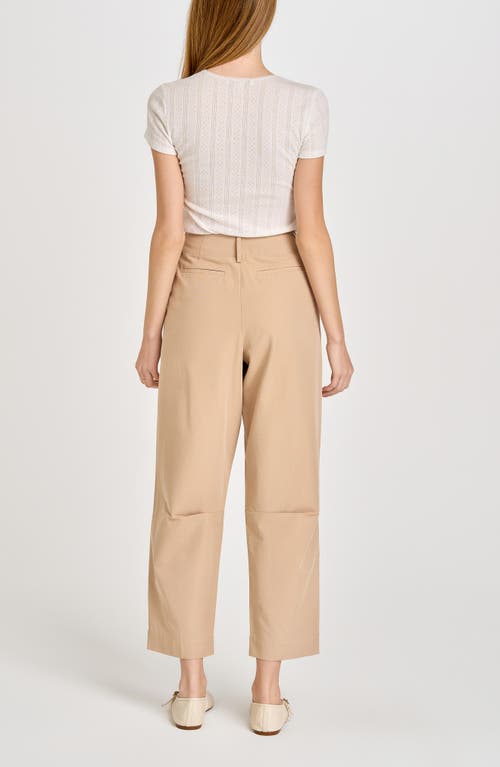 Wayf Otto Pleated Wide Leg Pants In Sand