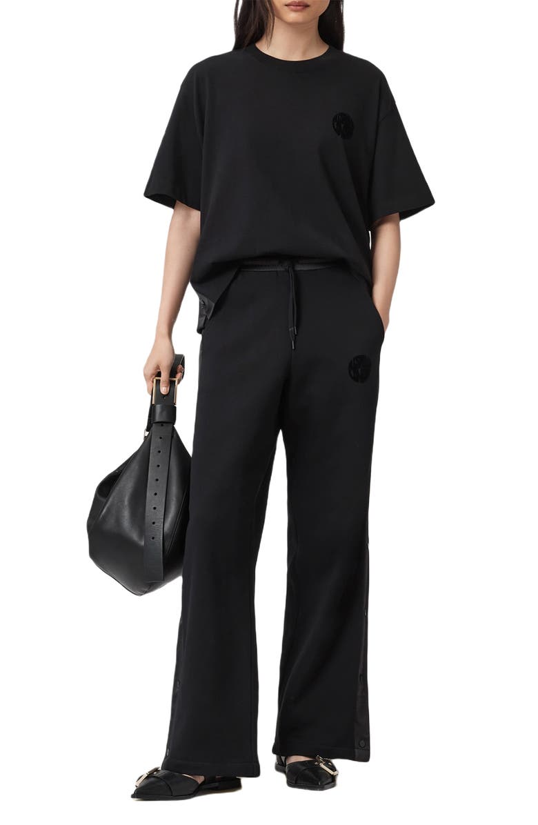 AllSaints Zanda Oversize Cotton T-Shirt, Alternate, color, Black