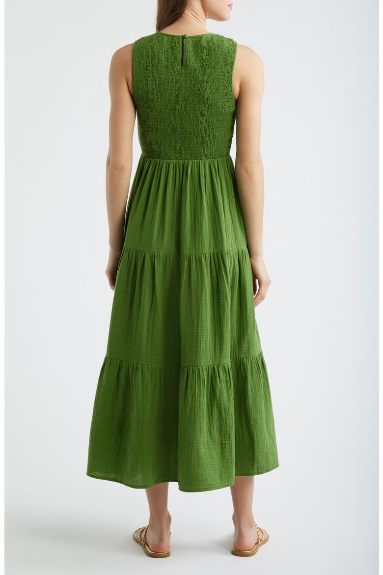 Charlie Smocked Sleeveless Maxi Dress, Alternate, color, GREEN