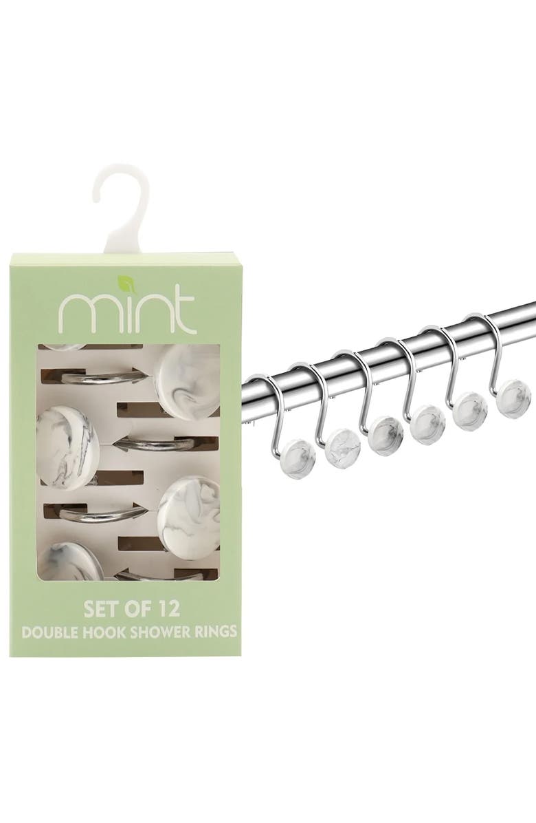 J AND V TEXTILES 12-Piece Decorative Shower Curtain Rings Set, Alternate, color, N/A