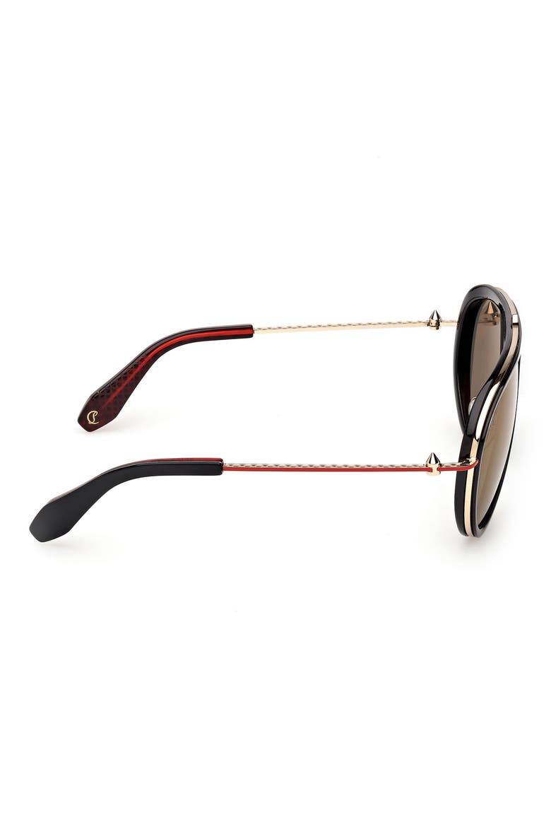 Greggo 61mm Pilot Sunglasses, Alternate, color, BLACK / GUNMETAL RED ENAMEL