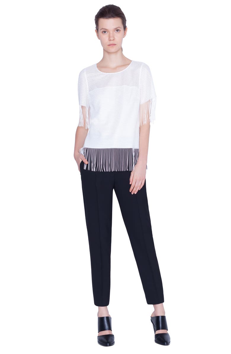 Akris punto Fringe Hem Blouse, Alternate, color,