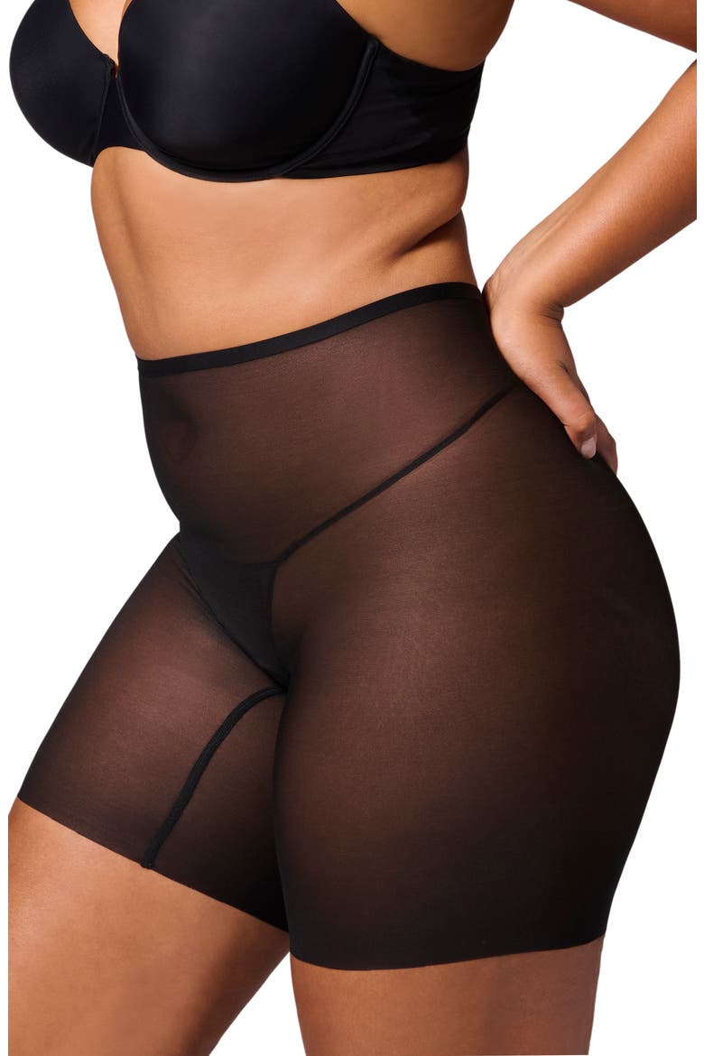 Essential Uplifting Mid Rise Shaper Shorts, Alternate, color, BLACK