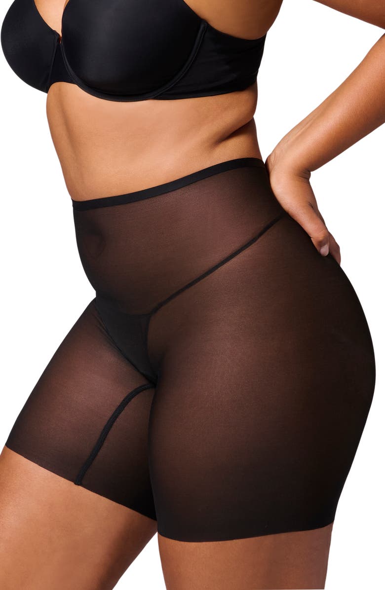 Simone Perele Essential Uplifting Mid Rise Shaper Shorts, Alternate, color, Black