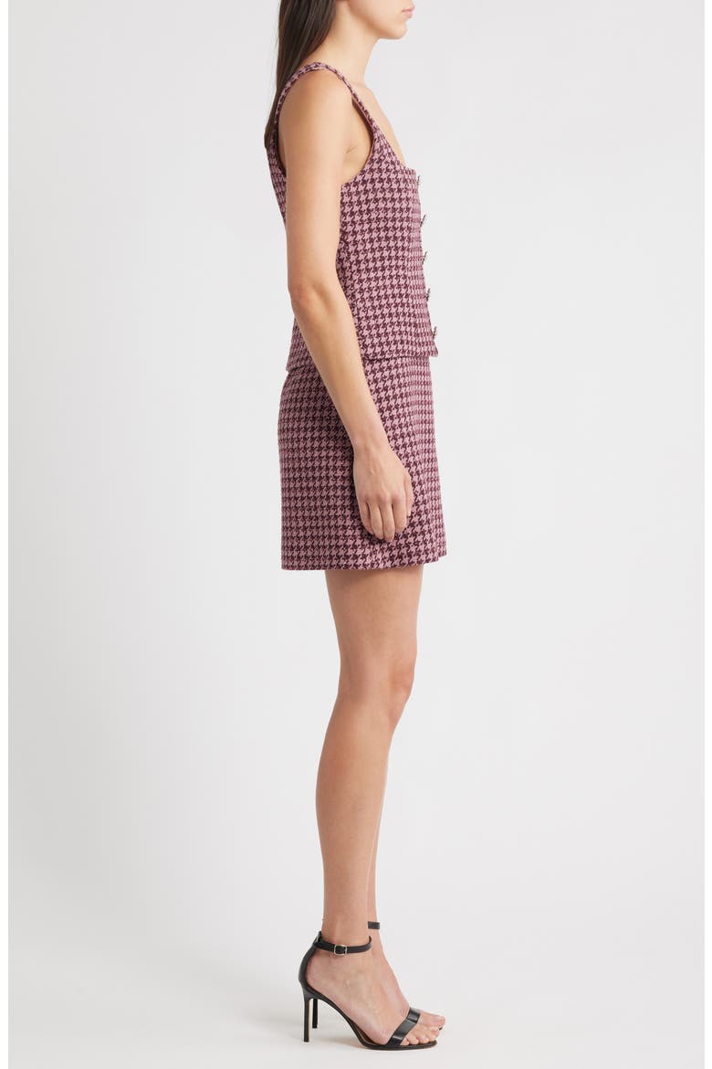 Calissa Houndstooth Minidress, Alternate, color, MAUVEWOOD MULTI