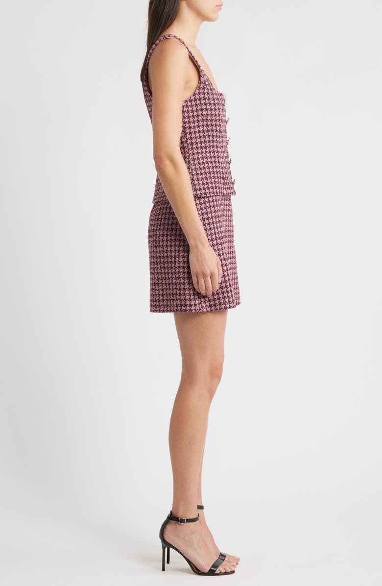 LIKELY Calissa Houndstooth Minidress, Alternate, color, Mauvewood Multi