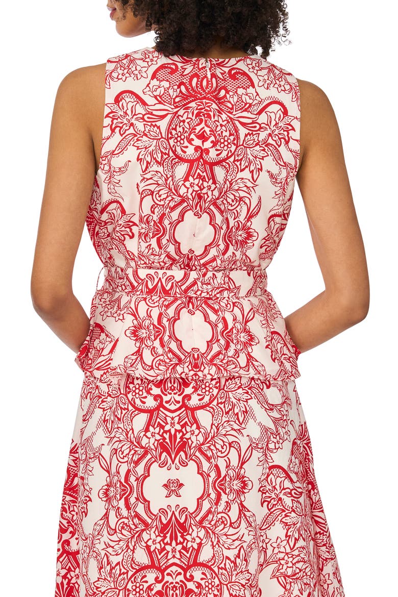 Belted Peplum Top, Alternate, color, CLASSIC CHERRY