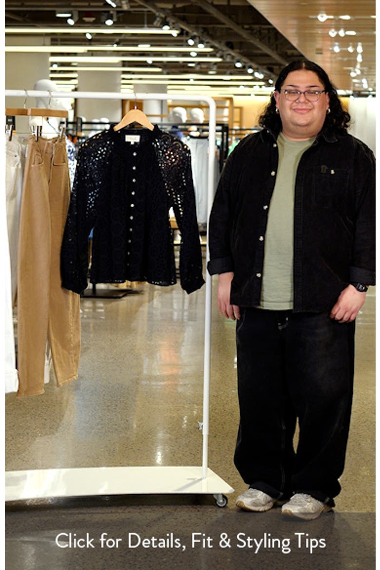 Alicia Embroidered Eyelet Organic Cotton Button-Up Shirt video