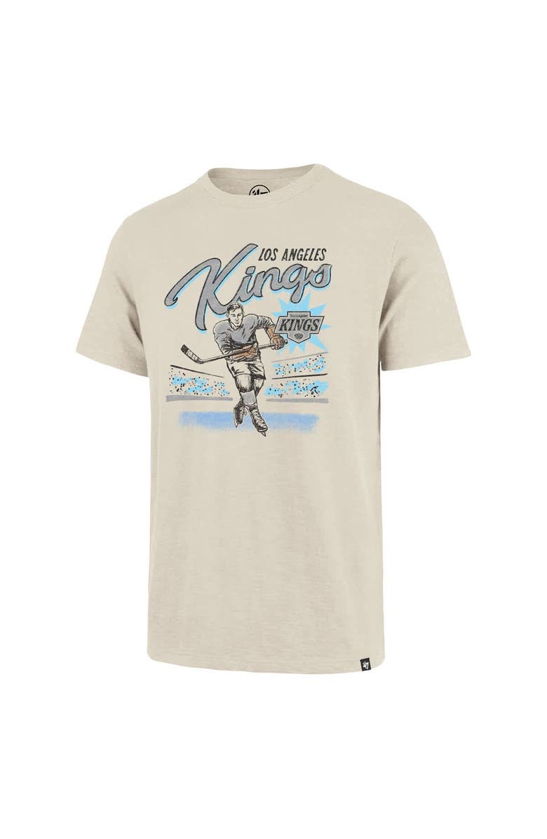 '47 Men's '47 Natural Los Angeles Kings Hockey Player Golden Age Scrum T-Shirt, Alternate, color,