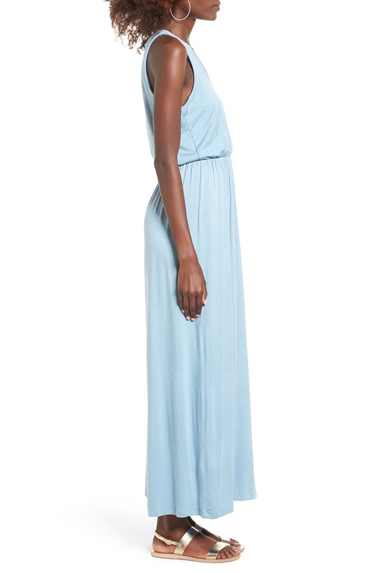 Cross Front Maxi Dress, Alternate, color, FADED DENIM