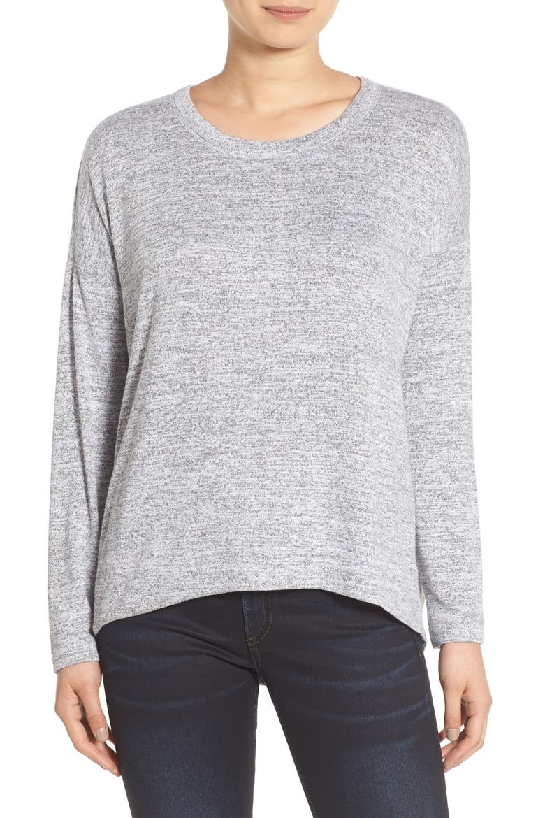 'Liz' Long Sleeve Tee, Main, color, LIGHT GREY