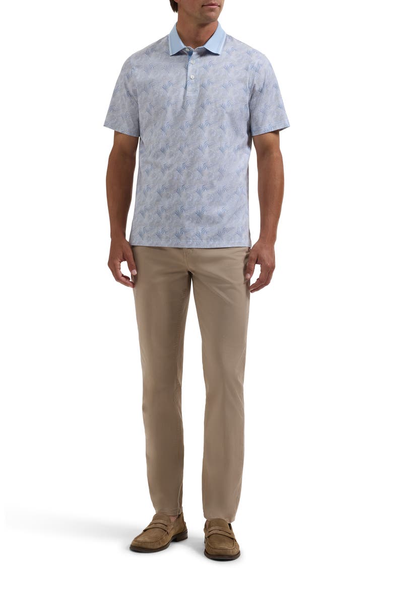 Vidal OoohCotton® Palm Print Polo, Alternate, color, AIR BLUE