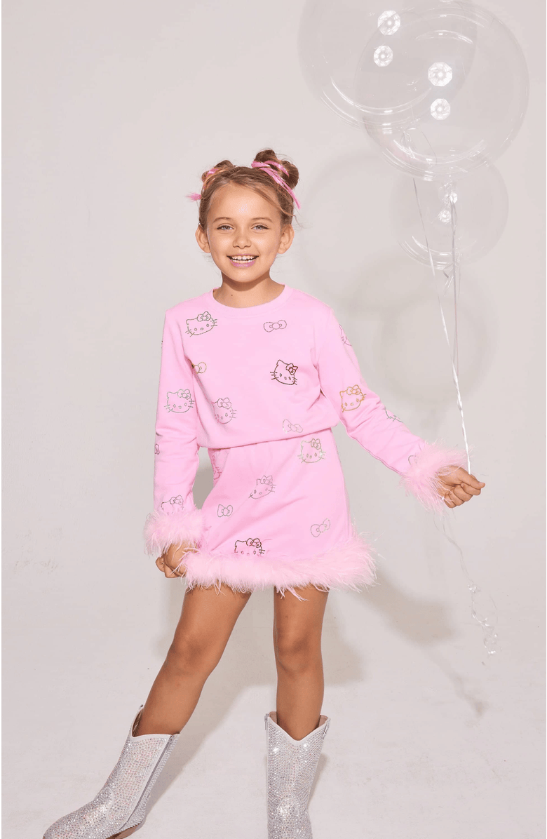 Lola + The Boys Crystal Hello Kitty<sup>®</sup> Feather Set, Alternate, color, Pink