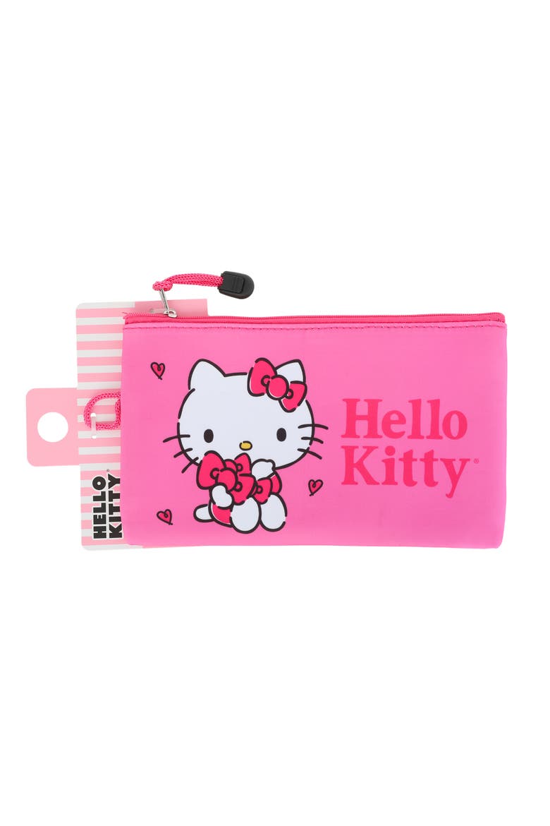 Pink Neoprene Zip Pouch Makeup Bag for Travel, Alternate, color, Pink
