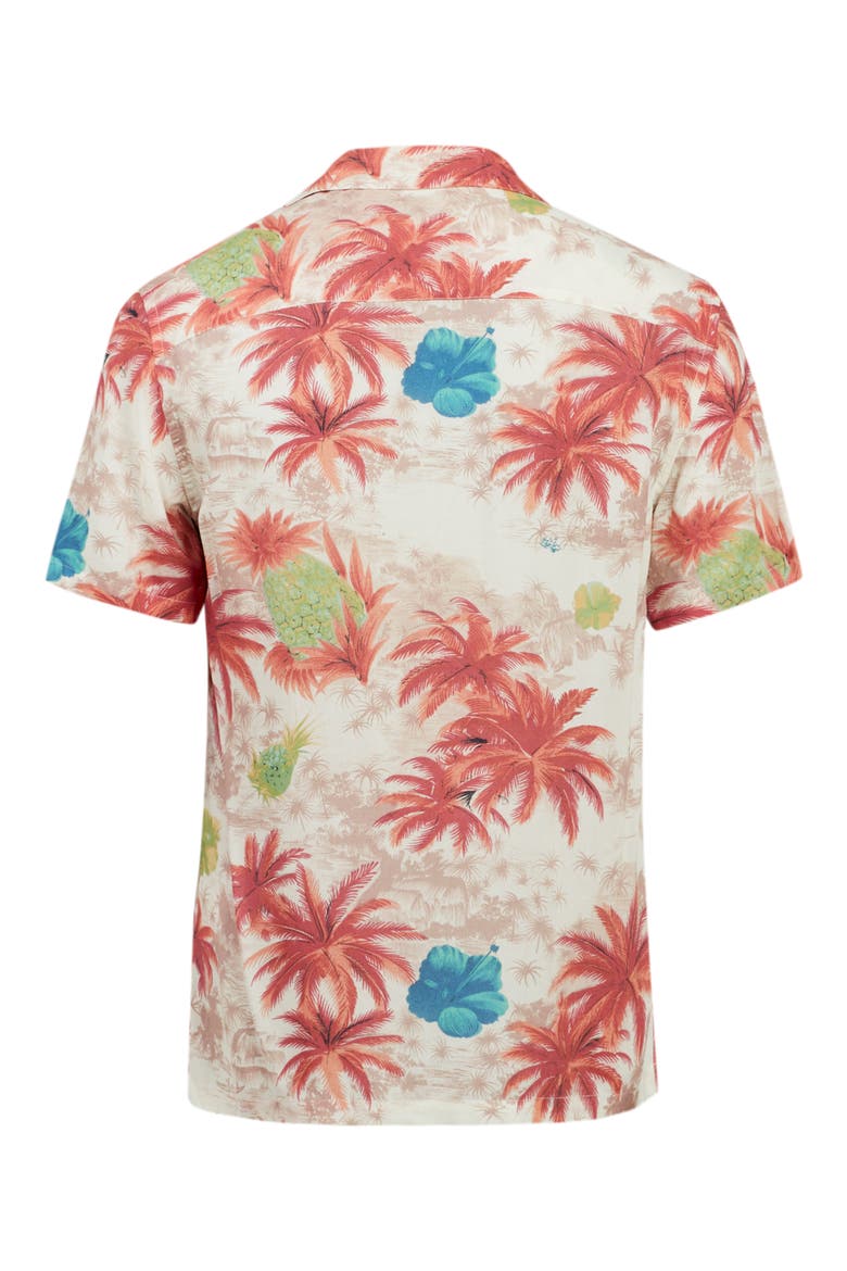 Kanaloa Short Sleeve Button-Up Aloha Shirt, Alternate, color, ECRU