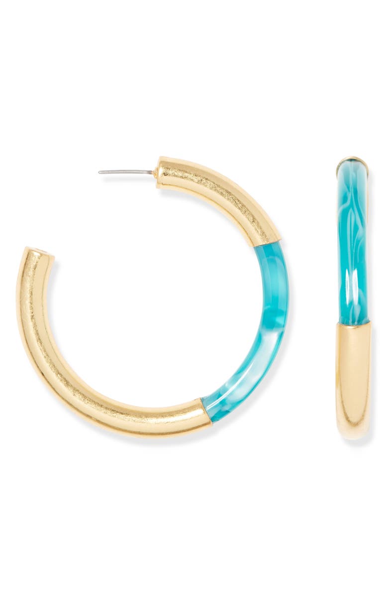 Sole Society Resin Large Hoop Earrings, Alternate, color,