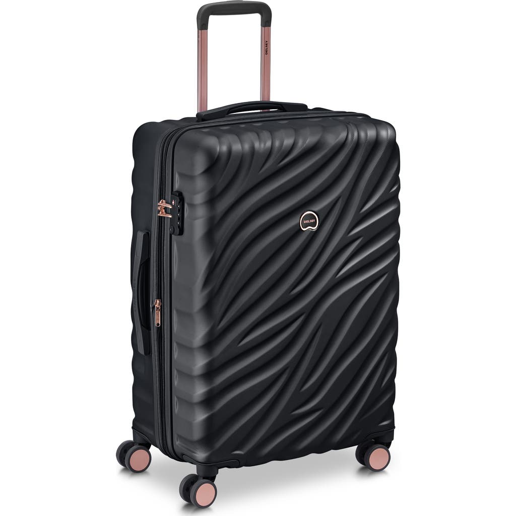 Delsey Paris Alexis Hardside  25-Inch Medium Checked Expandable Spinner Luggage in Black/rose Gold  product