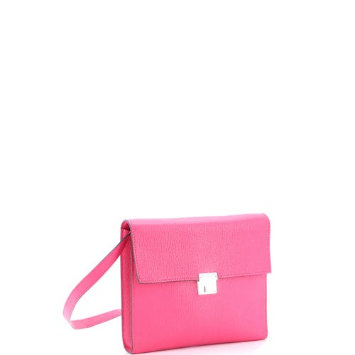 Pre-owned Hermes Hermes Clic Wallet On Strap Chevre Mysore 16 In Pink