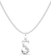 HauteCarat Graduated Lab Created Diamond Initial Letter Pendant Necklace