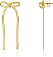 The Lovery Fine Jewelry Herringbone Bow Earrings