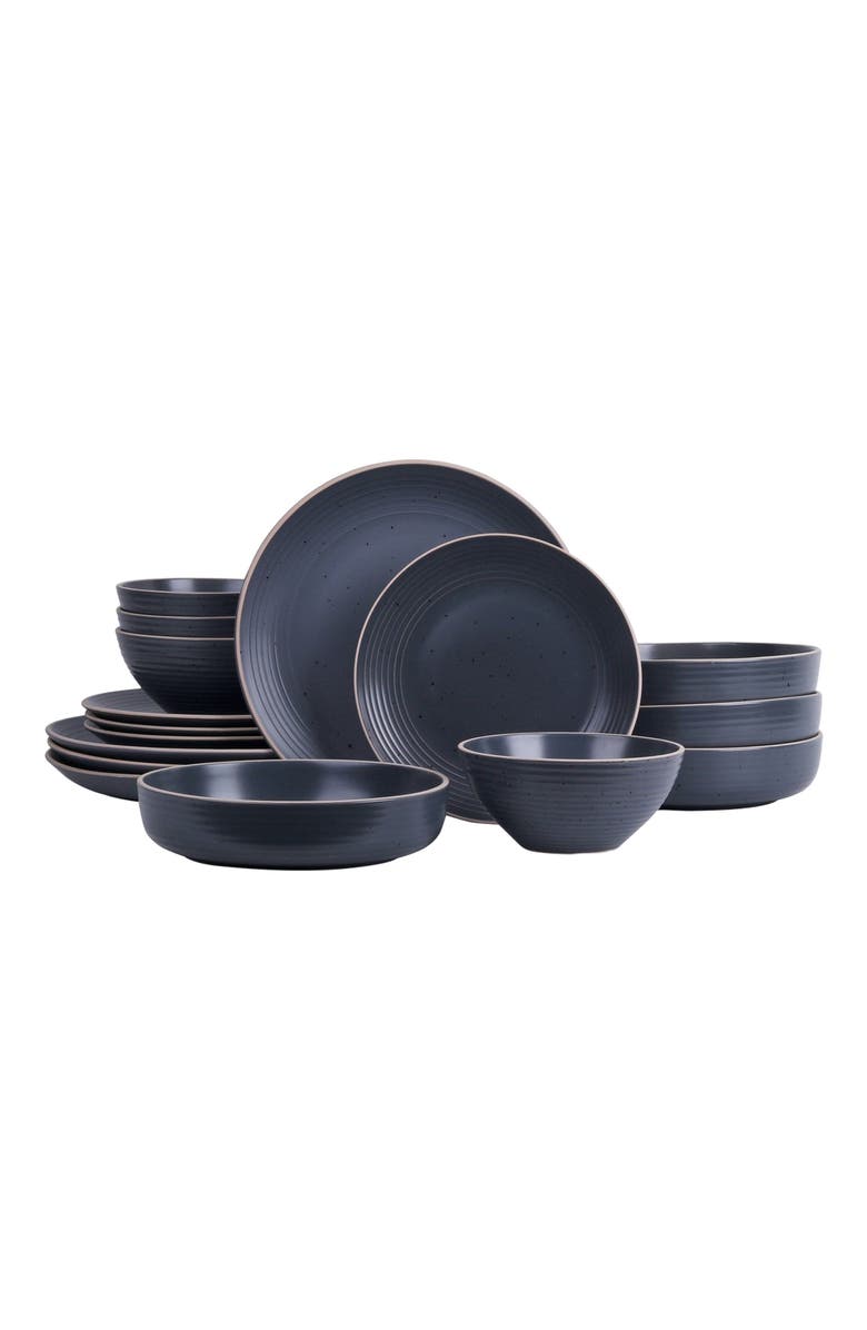 Stone Lain Lauren Stoneware 16-Piece Dinnerware Set, Main, color, Charcoal