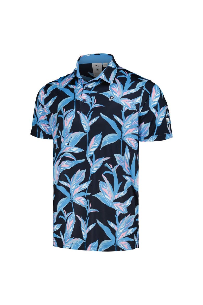 Men's Puma x PTC Navy WM Phoenix Open Floral MATTR Polo, Alternate, color, Navy