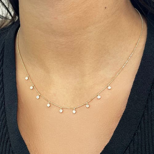 The Lovery Fine Jewelry Dangle Diamond Bezel Necklace In Gold