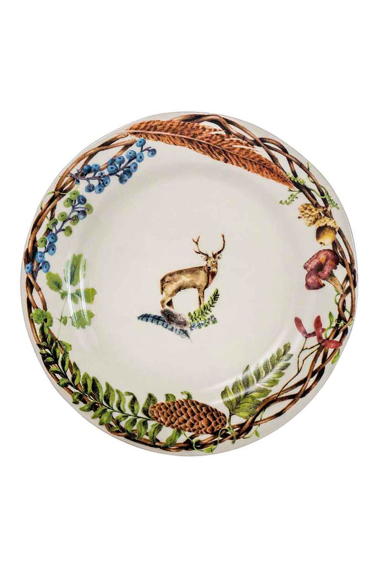 Forest Walk Animal Set of 4 Dessert & Salad Plates, Alternate, color, CAFE AU LATE