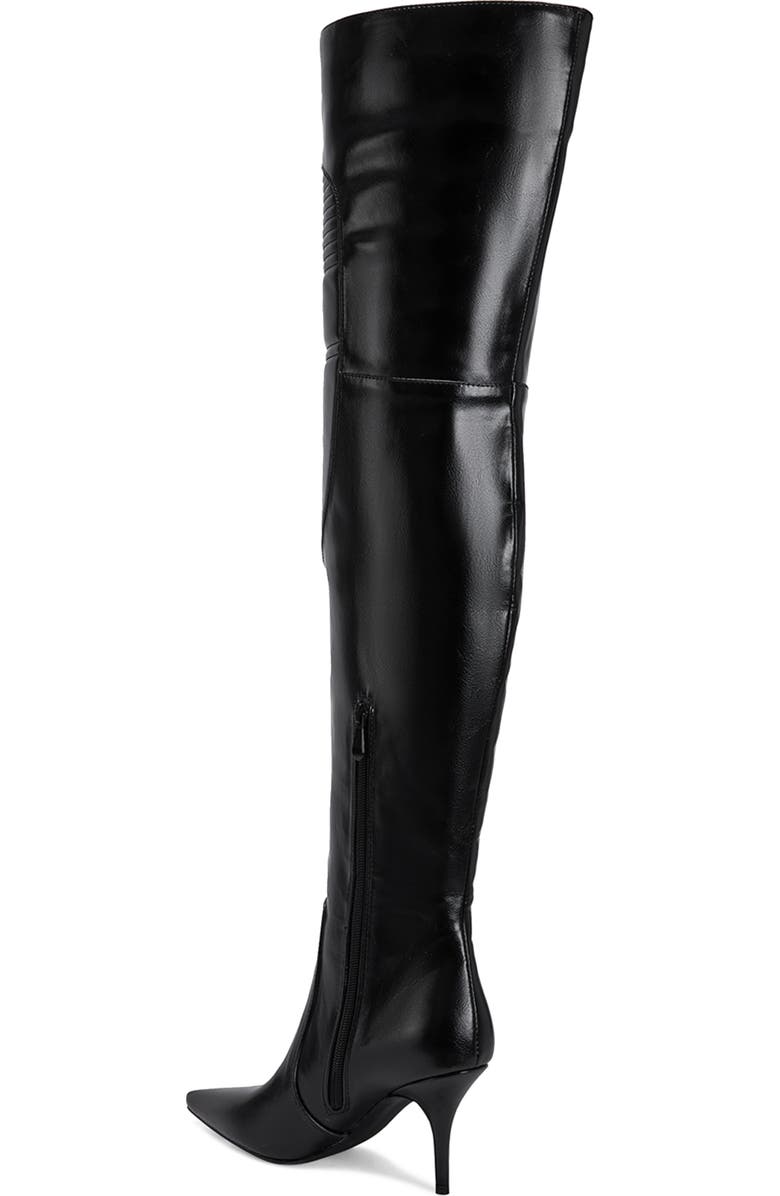 AZALEA WANG Tiernan Pointed Toe Thigh High Boot, Alternate, color, Black