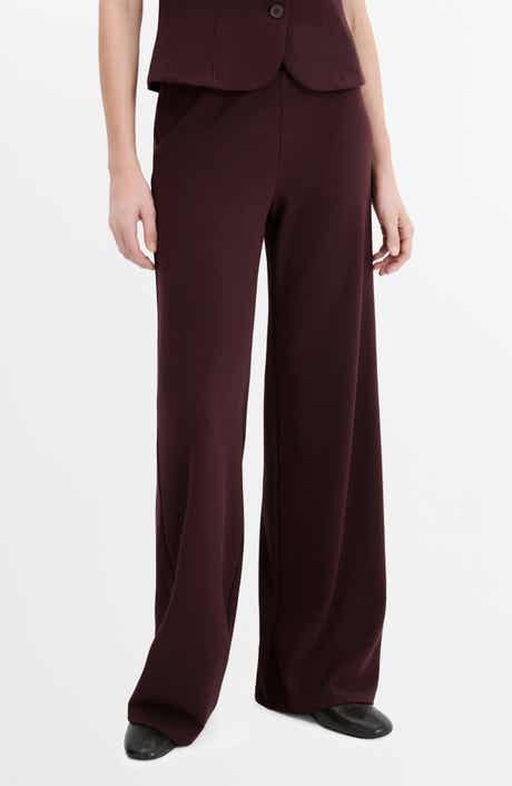 Elastic Waist Straight Leg Suit Pants