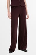 MANGO Elastic Waist Straight Leg Suit Pants