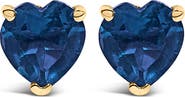Haus of Brilliance 14K Gold 5MM Heart Cut Gemstone Solitaire Stud Earrings