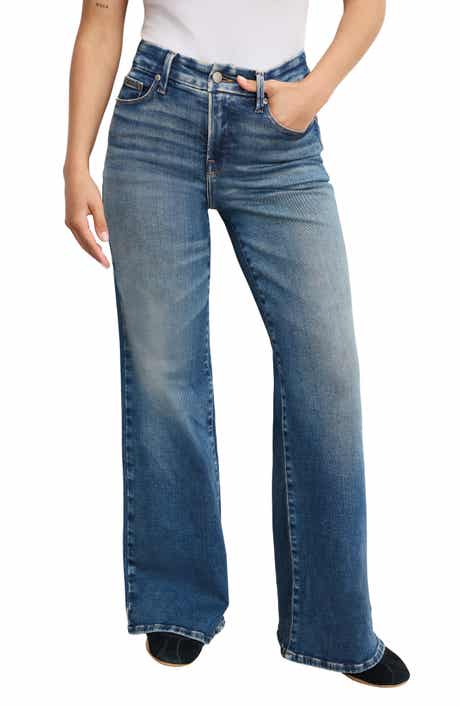 Good American Soft-Tech Good Petite Wide Leg Palazzo Jeans