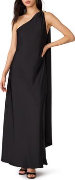 Steve Madden Aurorah One-Shoulder Shawl Dress
