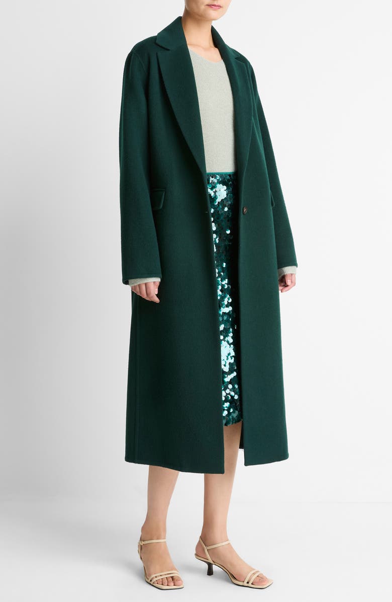 Vince Classic Wool Blend Coat, Alternate, color, Juniper